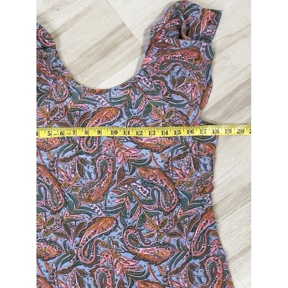 J CREW Silk Paisley Print Multicolored Short Sleeve Flutter Lined Dress. Size: 8 - Picture 4 of 8